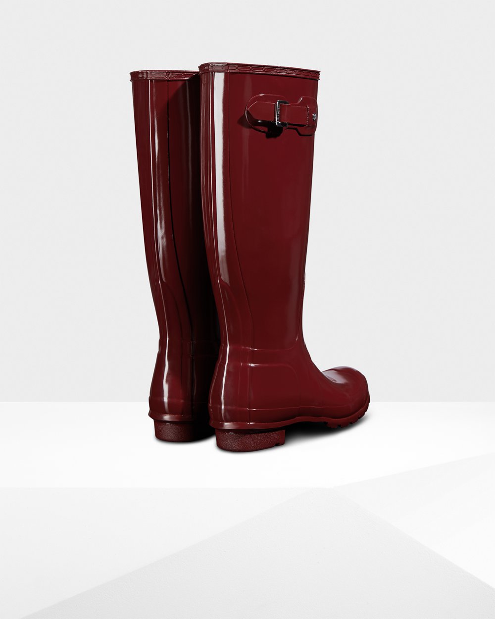 Hunter Original Gloss Tall Rain Boots - Sale Womens Grey Red - XNZITY851